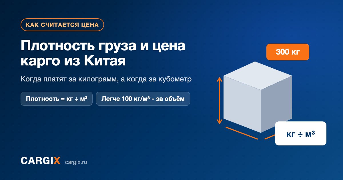 Плотность груза: как считается стоимость карго из Китая